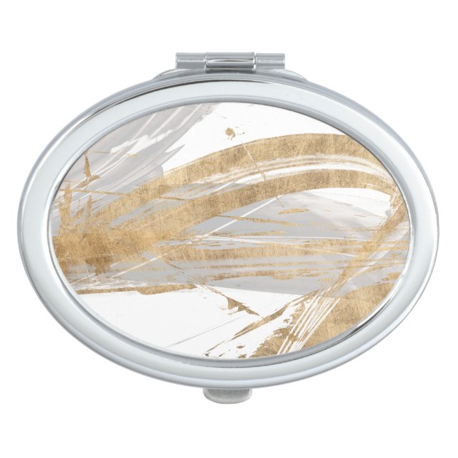Gold & Grey Compact Mirror (Front)