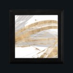 Gold & Grey Gift Box<br><div class="desc">Gold & Grey II by Studio W. Features grey and gold lines against a white background.</div>
