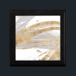 Gold & Grey Gift Box<br><div class="desc">Gold & Grey II by Studio W. Features grey and gold lines against a white background.</div>