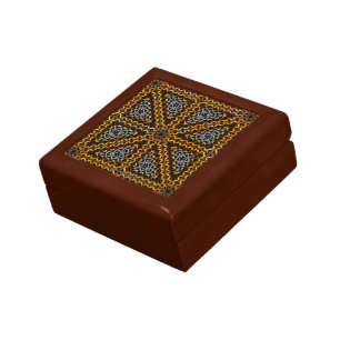 Gold grey gradient relief in kaleidoscope triangle gift box