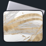 Gold & Grey Laptop Sleeve<br><div class="desc">Gold & Grey II by Studio W. Features grey and gold lines against a white background.</div>