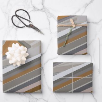 Gold Grey Marble Stone Stripes Pattern