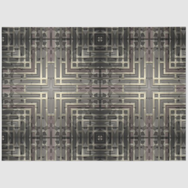 Gold Grey Metal Design Background  Decoupage Tissue Paper (Front)
