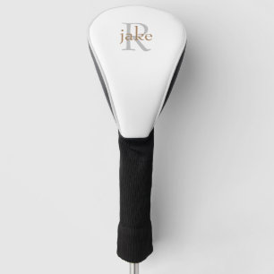 Gold &  Grey Monogram Driver Golf Head Cover