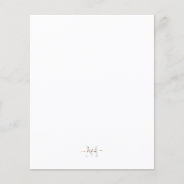 Gold & Grey Monogram Script Couple Stationery (Front)