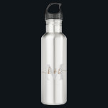 Gold & Grey Monogram Swash Script Stainless Steel Water Bottle<br><div class="desc">Modern Gold and Grey Monogram Stainless Steel Water Bottle.  Combo font.  Swash.  Simple.</div>