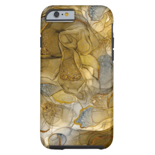 Gold grey sparkle dreams iPhone case