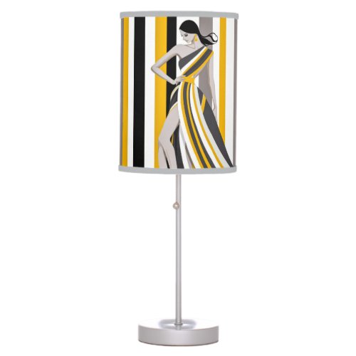 Gold  Grey Table Lamp