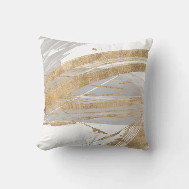 Gold & Grey Throw Pillow | Zazzle