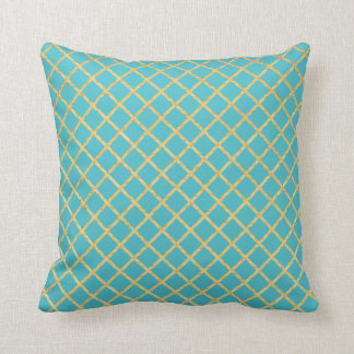 Gold Grid Custom Color Throw Pillow