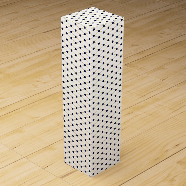 Gold grid pattern wine gift box (Front)