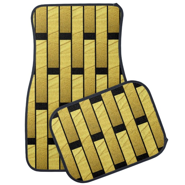 Gold Grill Black car mats front and rear (Set)