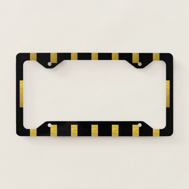 Gold Grill Black license plate frame (Front)