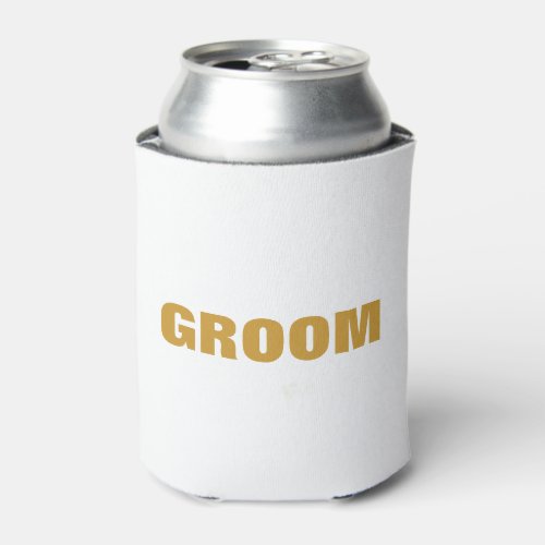 Gold Groom Can Cooler
