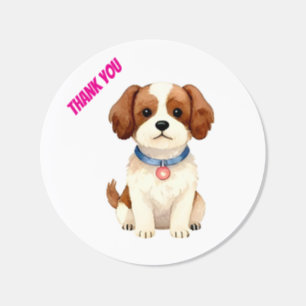 Gold Grooming Pet Personalized Elegant Collection Classic Round Sticker