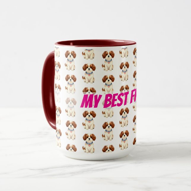 Gold Grooming Pet Personalized Elegant Collection Mug (Front Left)
