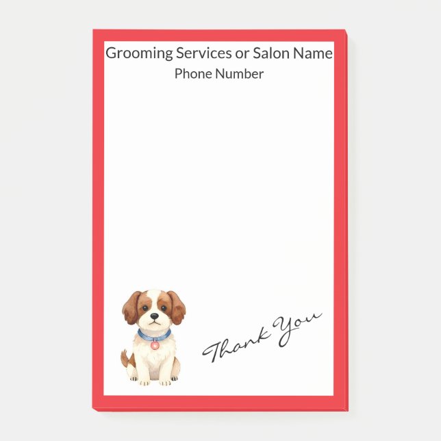 Gold Grooming Pet Personalized Elegant Collection Post-it Notes (Front)
