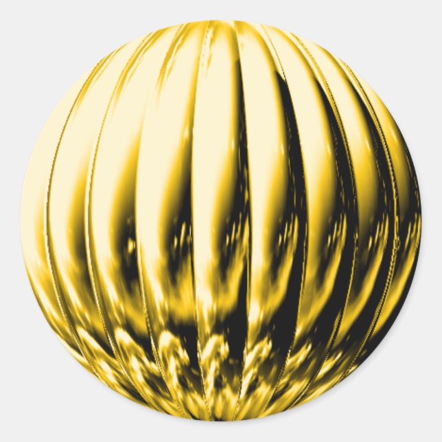 Gold grooved ball classic round sticker (Front)