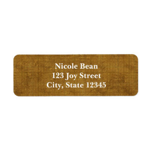Gold Grunge Squares Boys Party Address Labels