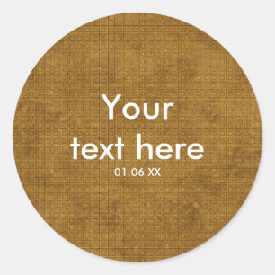 Gold Grunge Squares Party Favor Stickers