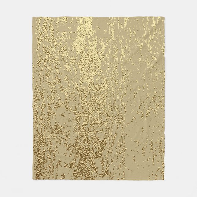 Gold grunge texture to create distressed effect fleece blanket (Front)