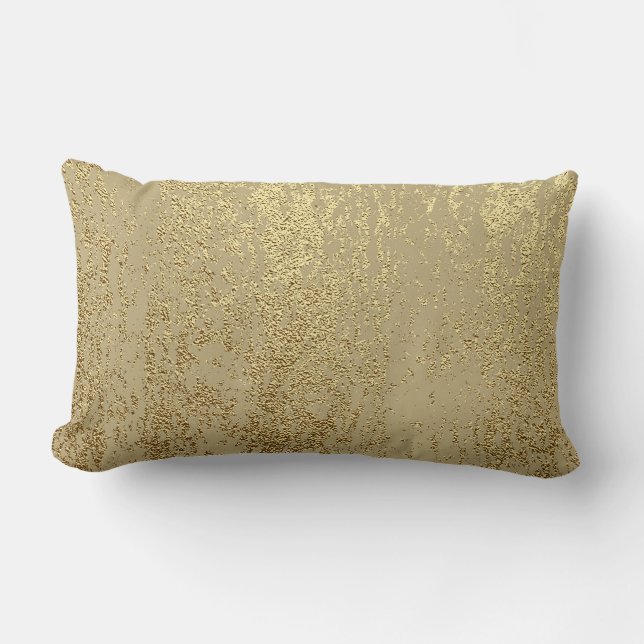 Gold grunge texture to create distressed effect lumbar pillow (Front)