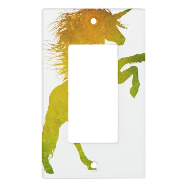 Gold Grunge Unicorn Light Switch Cover (Front)