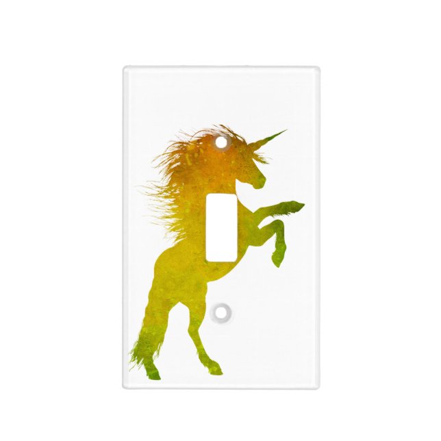 Gold Grunge Unicorn Light Switch Cover (Front)