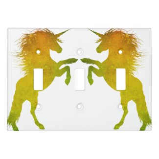 Gold Grunge Unicorn Light Switch Cover