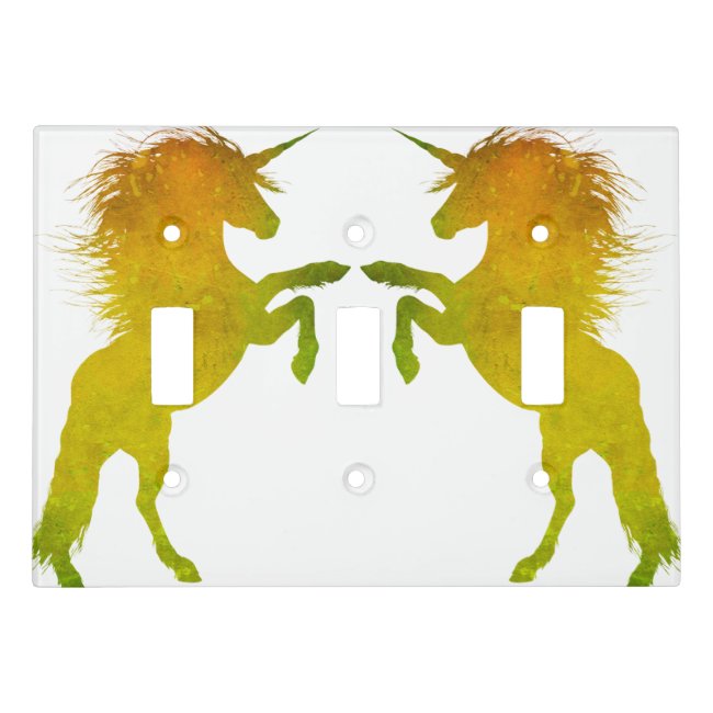 Gold Grunge Unicorn Light Switch Cover