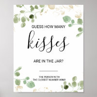 Gold Guess How Many Kisses Bridal Shower Game