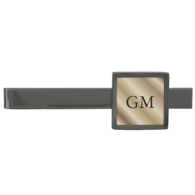 Gold & Gun Metal Metallic Tie Bar Letters Initial (Front)