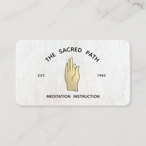 Gold Gyan Mudra Hand Meditation Teacher   Square B Business Card
