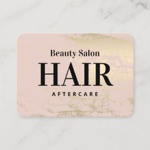 Gold Hair Aftercare Instructions Business Card