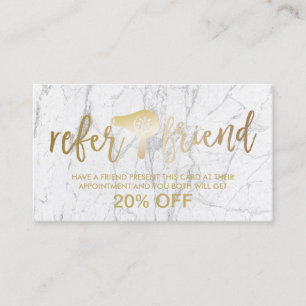 Gold Hair Dryer Modern Marble Salon Referral