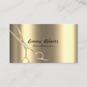 Gold Hairdresser Gradient Glitter Modern Business Card
