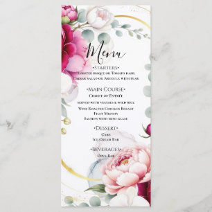 Gold Halo Garden Peonies & Orchids Floral Wedding Menu