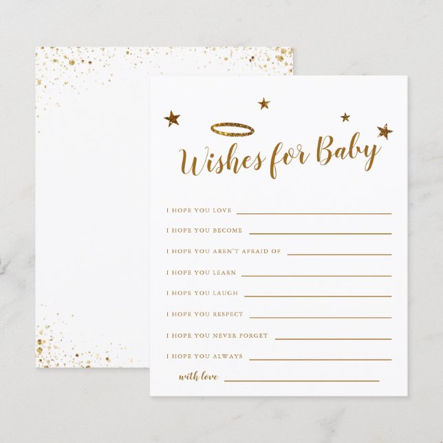 Gold Halo Heaven Sent Shower Wishes for Baby  (Front/Back)
