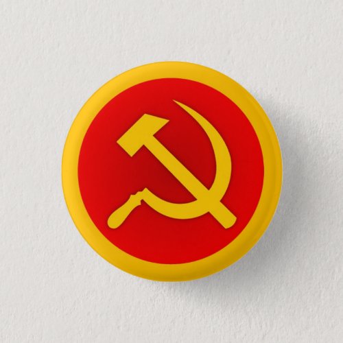 Gold Hammer and Sickle Pin wGold Border