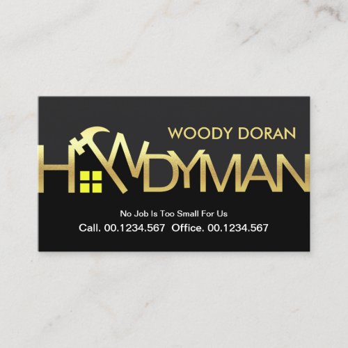 Gold Hammer Handyman Signage Business Card