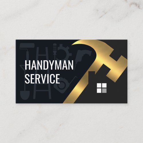 Gold Hammer Home Silhouette Business Card