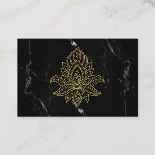 Gold Hamsa White Black Abstract Marble Sacred Business Card