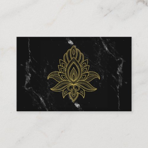  Gold Hamsa White Black Marble Sacred Abstract Business Card