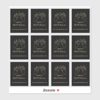 Gold Hand-drawn Moon Script Name Handmade By Sticker