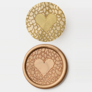 Gold Hand-drawn Petal Pattern Wedding Wax Seal Stamp