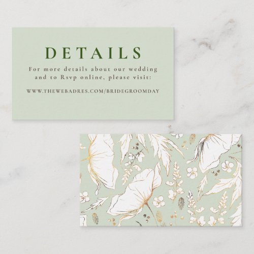 Gold Hand Drawn Wildflowers Wedding Details 