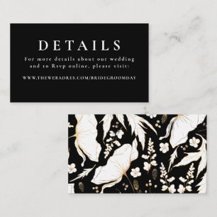 Gold Hand Drawn Wildflowers Wedding Details Enclosure Card