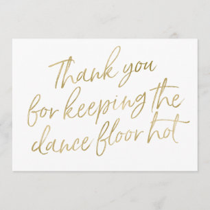 Gold Hand Lettered "Thank you" DJ, Musician, Band Thank You Card