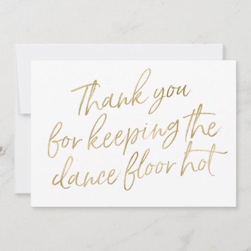 Gold Hand Lettered Thank you DJ Musician Band Thank You Card
