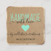 Gold Handmade With Love Etsy Home Crafter Art Fair Square Business Card (Front)